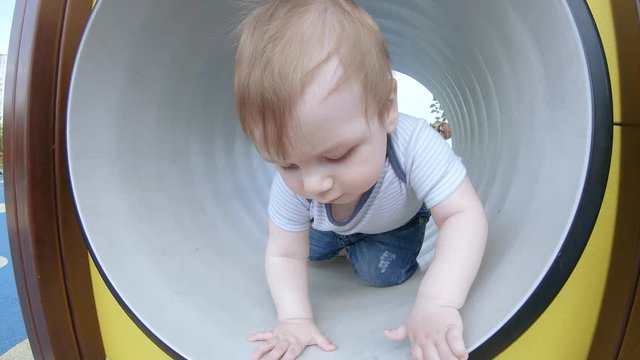 Baby boy in the tube