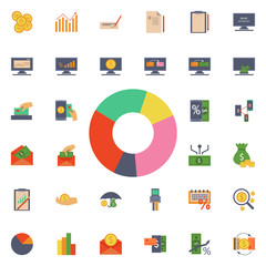 Pie chart icon. Universal set of banking for website design and development, app development