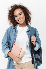 Portrait of a pretty cheerful casual african girl