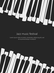 Music festival poster template with piano keys. © Evgeniya M