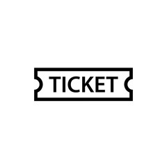 Ticket outline icon. Clipart image isolated on white background