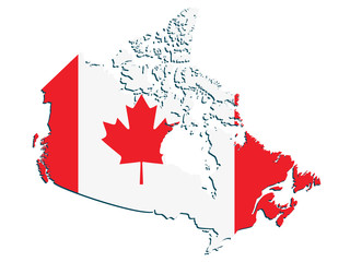 Canada flag map