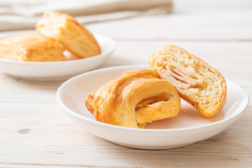 Homemade ham cheese croissant