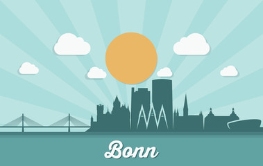 Bonn skyline - Germany - vector illustration