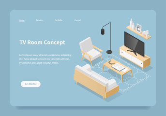 Isometric TV Room Concept
