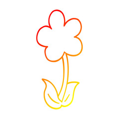 warm gradient line drawing cute cartoon flower