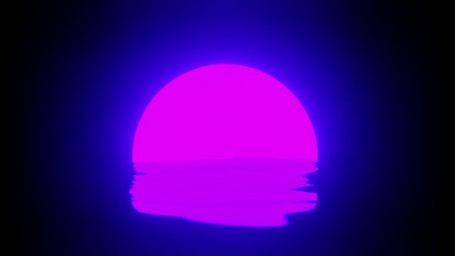 3D rendered pink abstract with reflection in water waves looks like moon shining with copy space for cartoon flim