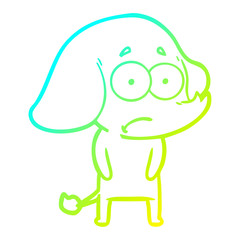 cold gradient line drawing cartoon unsure elephant