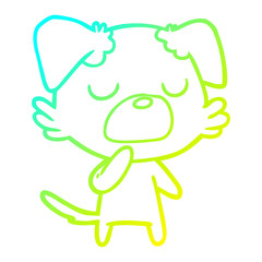 cold gradient line drawing cartoon dog