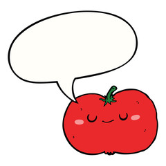 cartoon apple and speech bubble