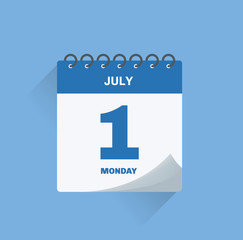 Day calendar with date July 1.