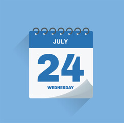 Day calendar with date July 24. - obrazy, fototapety, plakaty