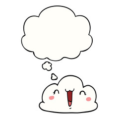 cute cartoon cloud and thought bubble