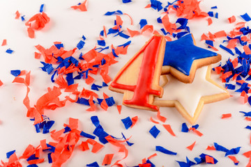 Obraz premium Patriotic cookies for 4th of July.