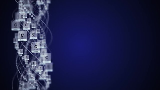 CARBON MOLECULE, Animation, Rendering, Background, Loop, 4k