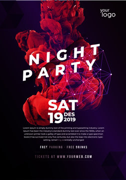 Night Party template illustration vector