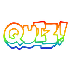 rainbow gradient line drawing cartoon word quiz