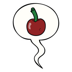 cartoon cherry and speech bubble