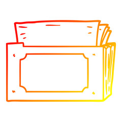warm gradient line drawing cartoon folder of files