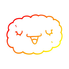 warm gradient line drawing cartoon cloud