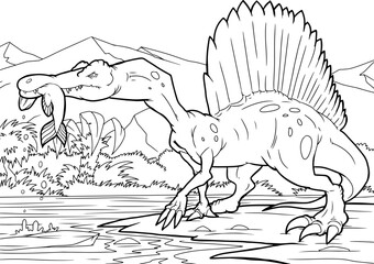 Coloring book, Spinosaurus