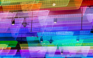 colorful plastic fin light on roof design background