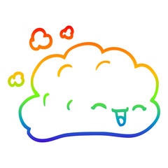 rainbow gradient line drawing cartoon grey smoke