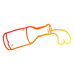 warm gradient line drawing cartoon bottle of chocolate milk