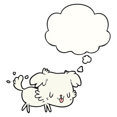 cartoon dog and thought bubble
