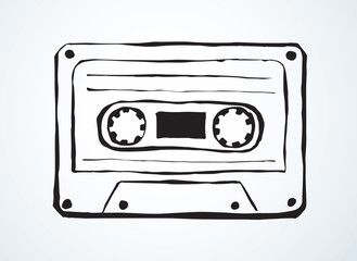 Fototapeta premium Cassette. Vector drawing