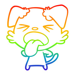 rainbow gradient line drawing cartoon disgusted dog