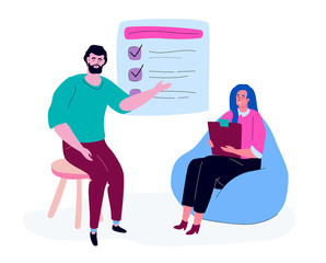 Business planning - modern colorful flat design style illustration