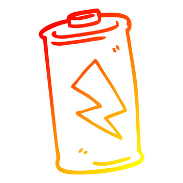 recommend clip art: warm gradient line drawing cartoon battery