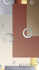 Ring abstract rectangular background with drop shadow. Vector illustration, with the colors of bricks and stones