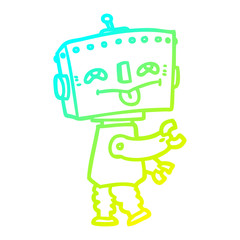 cold gradient line drawing cartoon robot