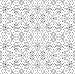 Seamless traditional Japanese geometric ornament .Black and white.