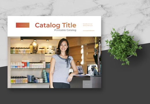 Multipurpose Catalog Layout with Copper Gradient Elements