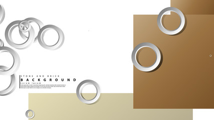 Ring abstract rectangular background with drop shadow. Vector illustration, with the colors of bricks and stones