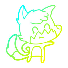 cold gradient line drawing cartoon friendly fox