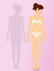 Obraz na płótnie Canvas illustration of woman with anorexia