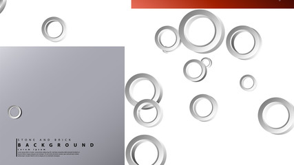 Fototapeta premium Ring abstract rectangular background with drop shadow. Vector illustration, with the colors of bricks and stones