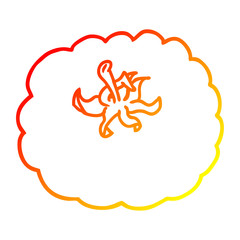 warm gradient line drawing cartoon tomato