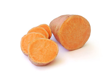 Sweet Potato on white background.(with Clipping Path).