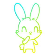 cold gradient line drawing cute cartoon rabbit