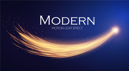 Shining Star with Golden Trail. Magic Motion. Fireworks Effect. © feaspb