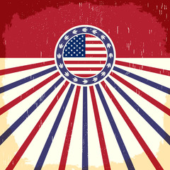America Vintage Patriotic card vector design, American holiday decoration