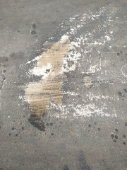 concrete industrial floor with oil stains