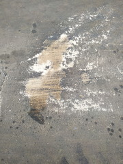 concrete industrial floor with oil stains