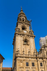 Fototapeta na wymiar Santiago de Compostela, Spain. Clock Tower Berenguela Cathedral of St. James