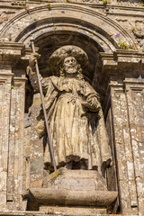 Santiago de Compostela, Spain. Central sculpture over the Holy Gates of the Cathedral